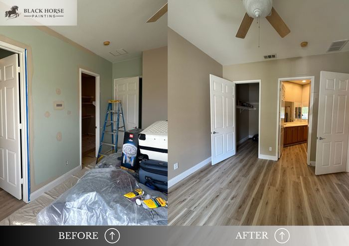 Before and after: Bedroom, warm neutral walls