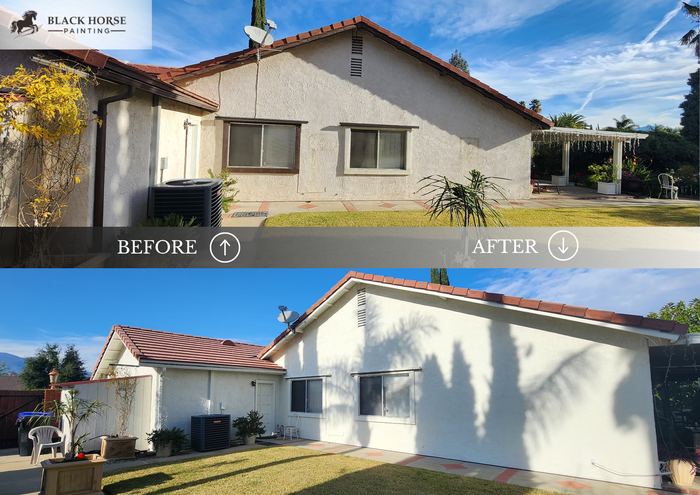Before and after: Stucco exterior, crisp white