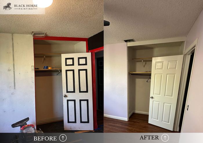 Before and after: Bedroom walls, doors and closet