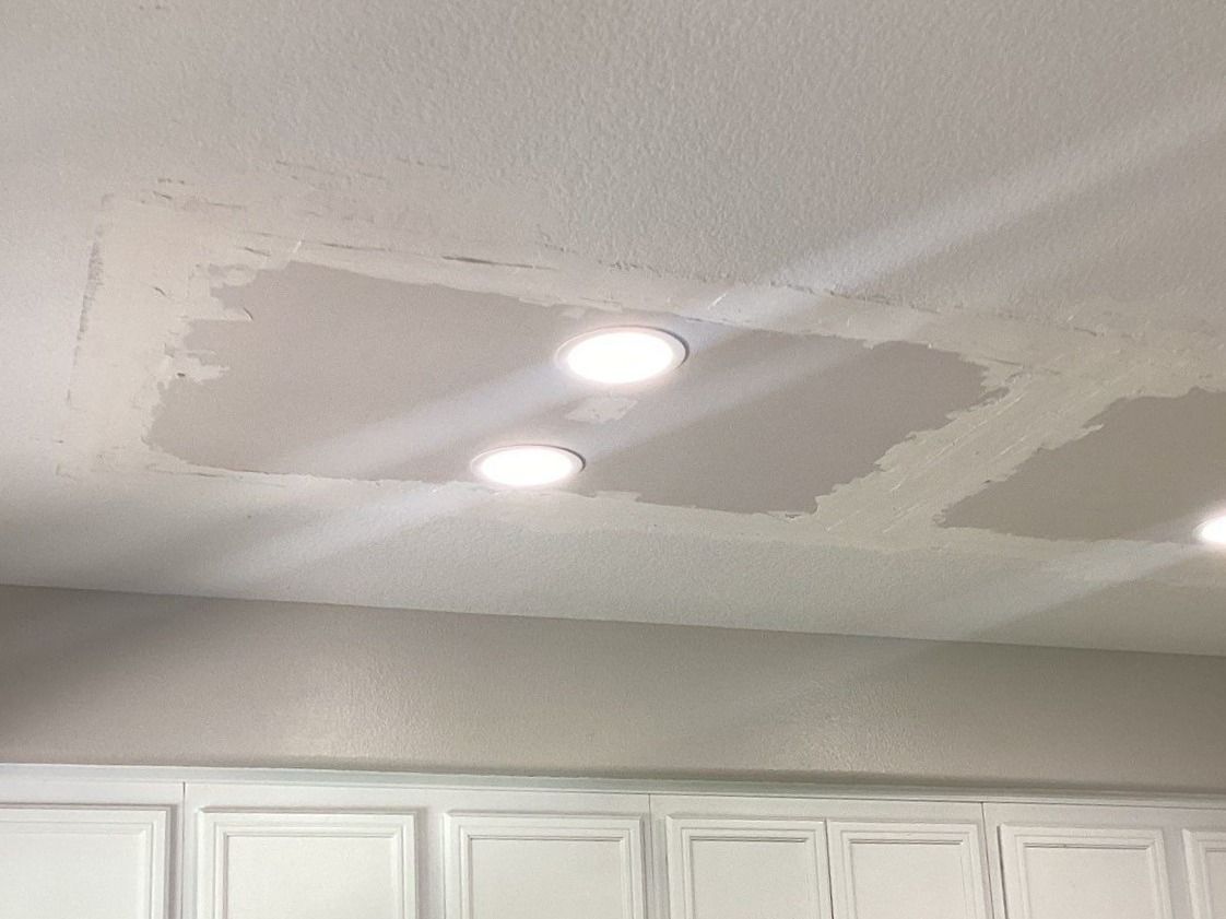 Ceiling drywall patch before paint