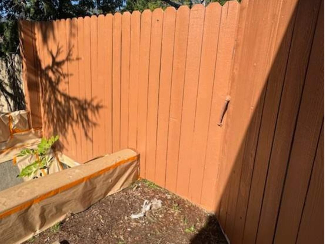 Stained gate or deck