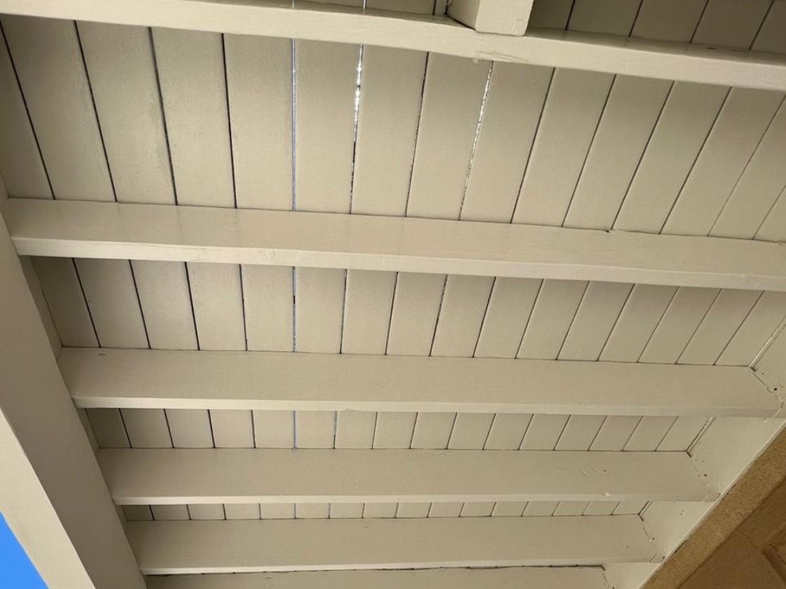 Finished eave line after wood rot repair